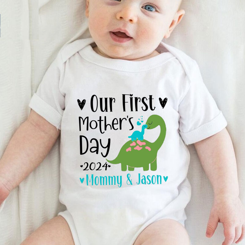 [Adult Tee]Customalized Dinosaur Mommy Matching Shirt