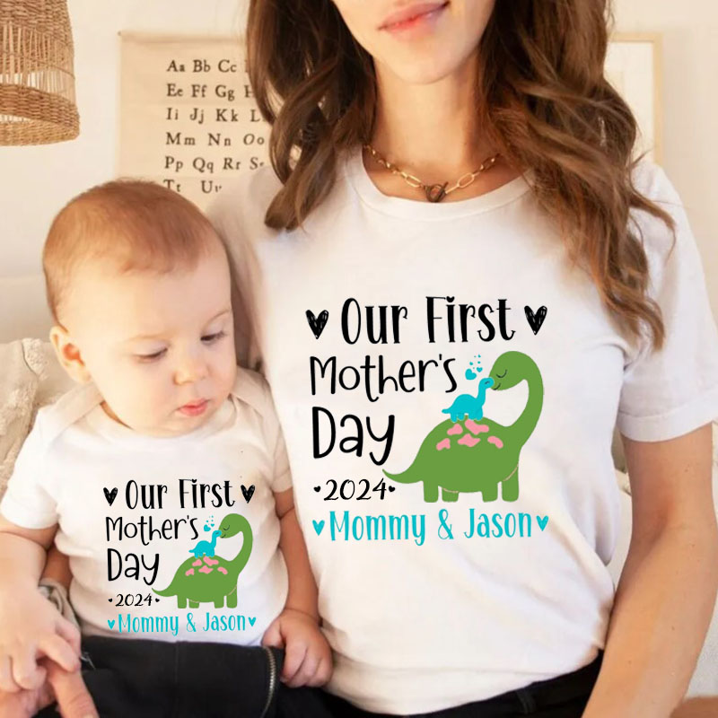 [Baby Bodysuit]Customalized Dinosaur Mother's Day Matching Bodysuit