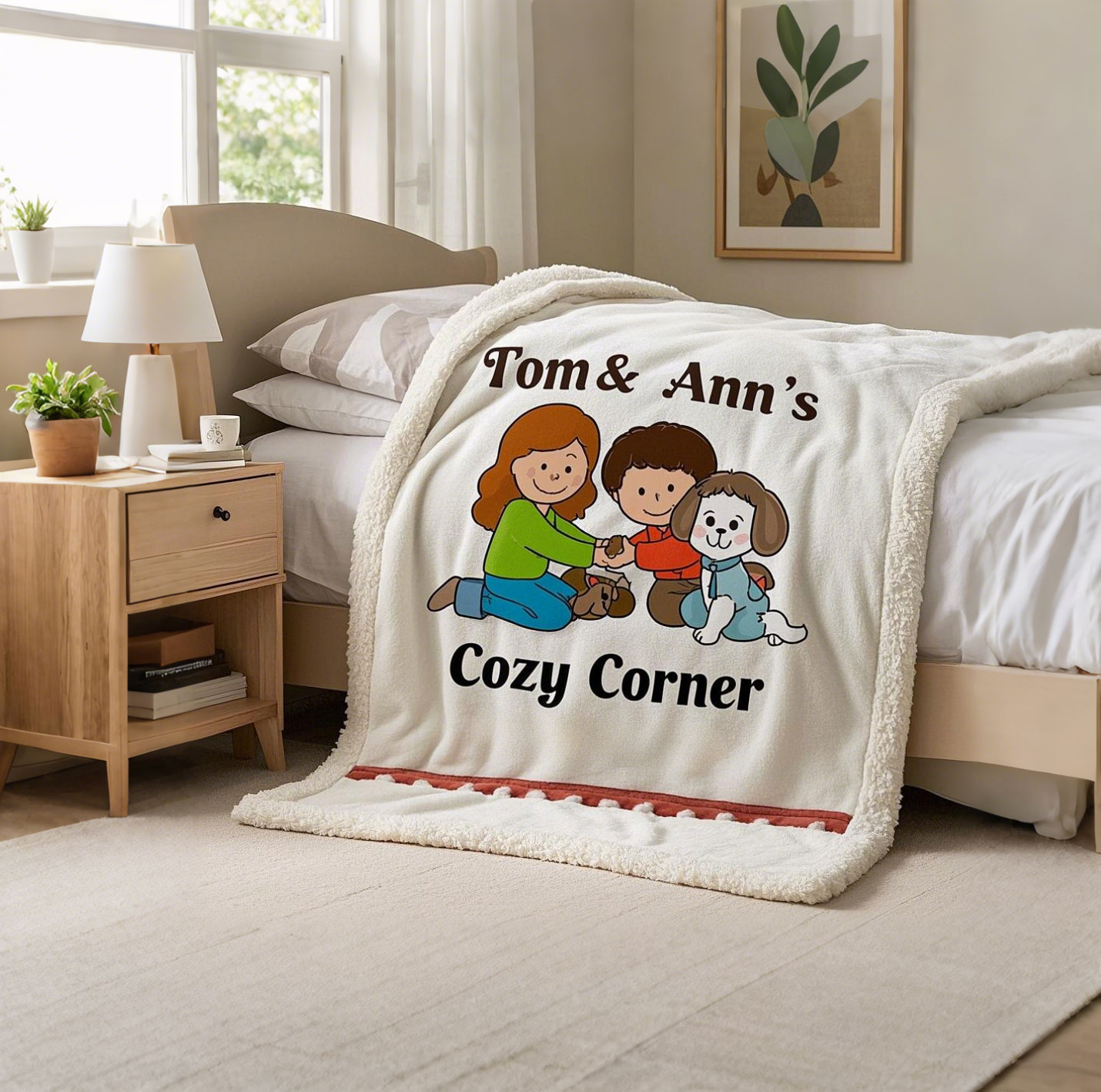 Personalized Cozy Corner Baby Plush Blanket
