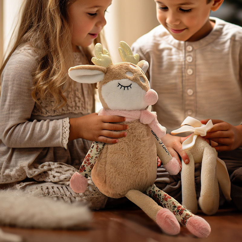 Personalized Deer Toy Baby Gift Birth Cuddly Toy with Name Stuffed Animals