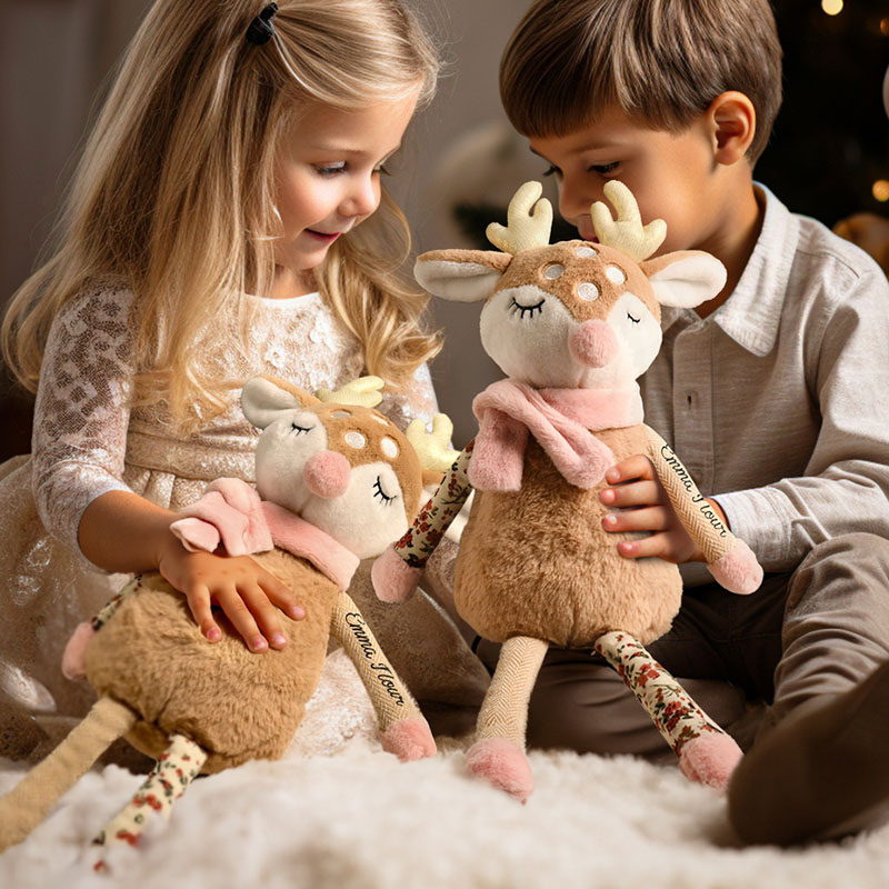 Personalized Deer Toy Baby Gift Birth Cuddly Toy with Name Stuffed Animals