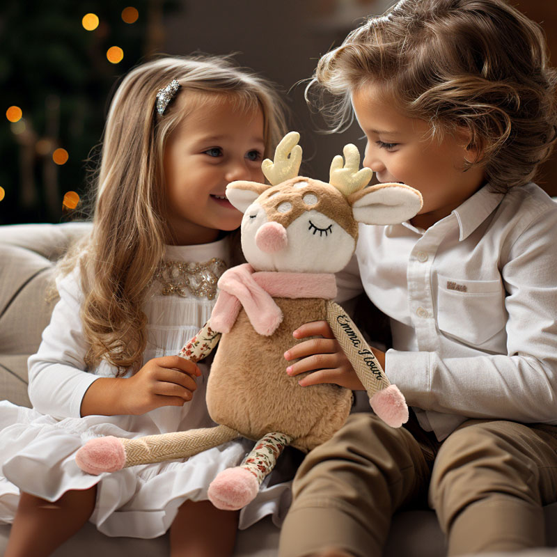 Personalized Deer Toy Baby Gift Birth Cuddly Toy with Name Stuffed Animals
