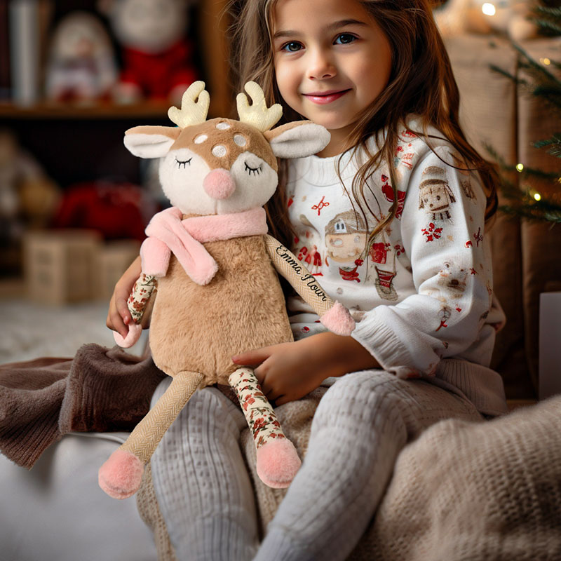 Personalized Deer Toy Baby Gift Birth Cuddly Toy with Name Stuffed Animals