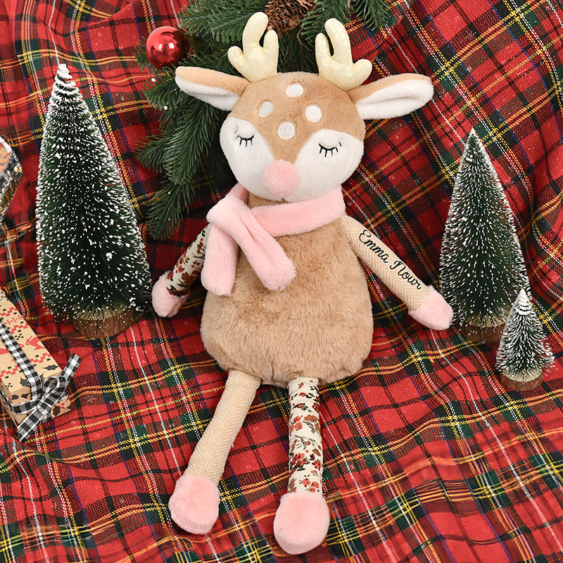 Personalized Deer Toy Baby Gift Birth Cuddly Toy with Name Stuffed Animals