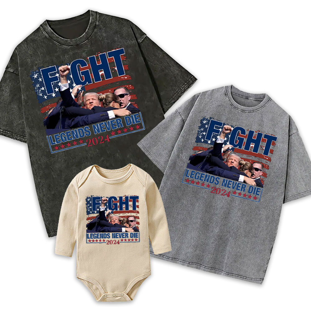 FIGHT, Legends Never Die Trump 2024 Adult Tee