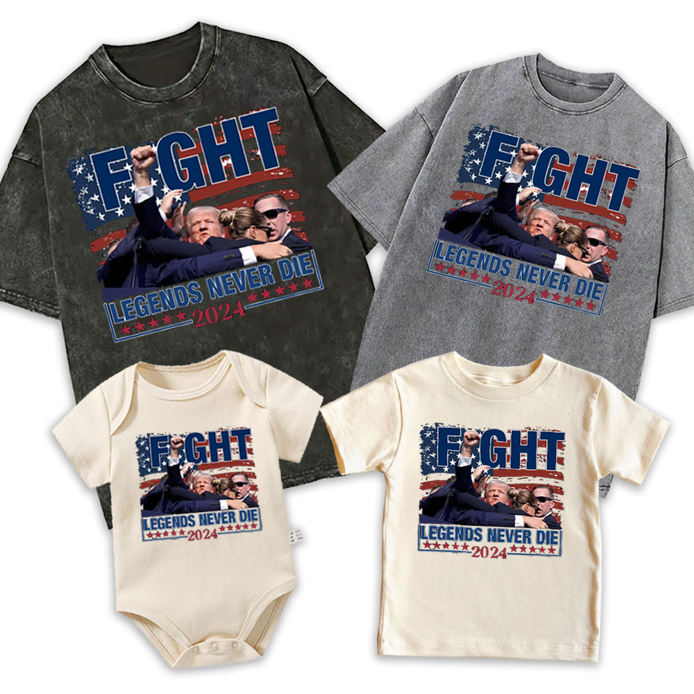 FIGHT, Legends Never Die Trump 2024 Adult Tee