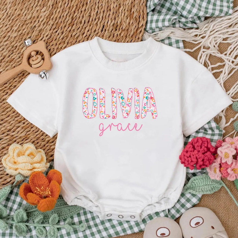 Personalized Name Baby girl Bubble Romper Baby Girl Outfit