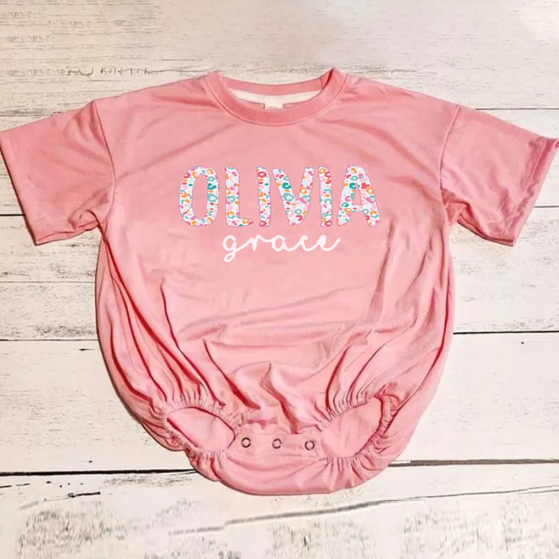 Personalized Name Baby girl Bubble Romper Baby Girl Outfit