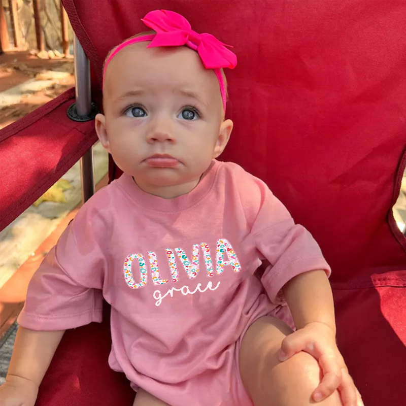 Personalized Name Baby girl Bubble Romper Baby Girl Outfit