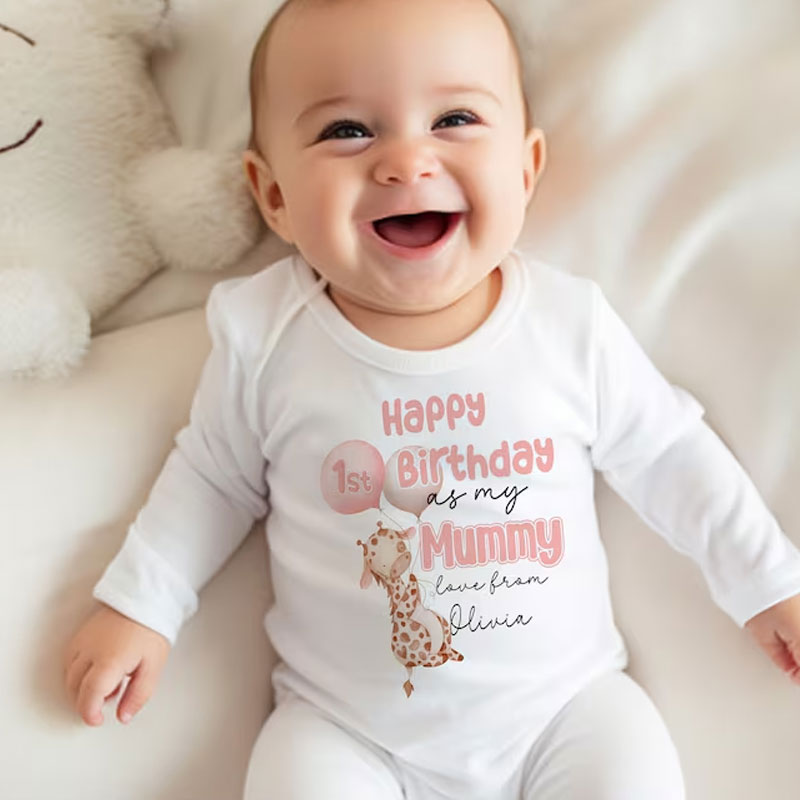 1st Birthday as My Mummy Baby grow Bodysuit