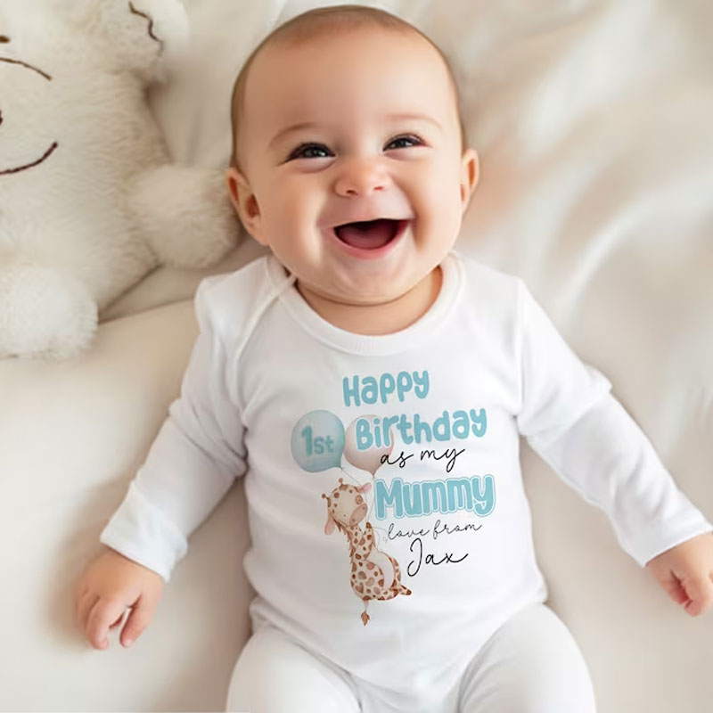 1st Birthday as My Mummy Baby grow Bodysuit