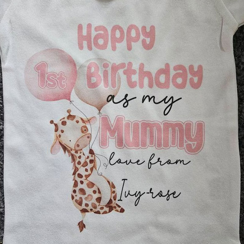1st Birthday as My Mummy Baby grow Bodysuit