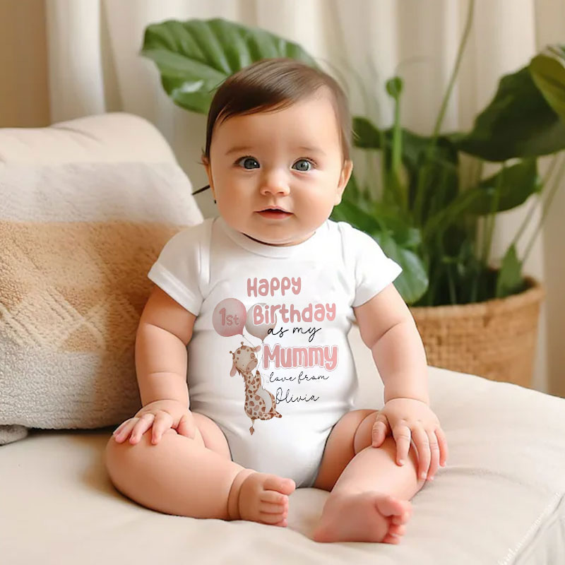 1st Birthday as My Mummy Baby grow Bodysuit