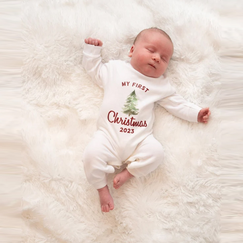Baby 1st Christmas Outfit With Santa Hat