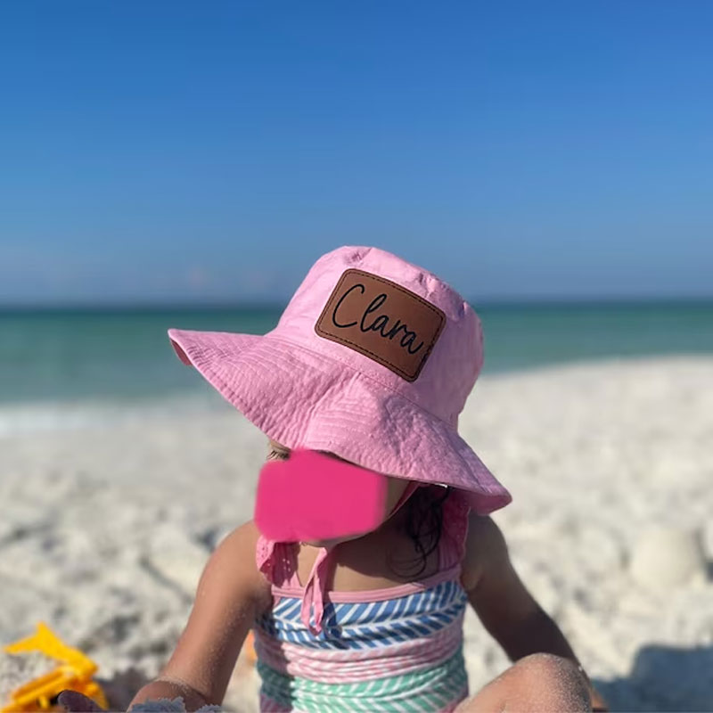 Custom Mommy, Daddy and Me Matching Leather Patch quick-dry Bucket Hat