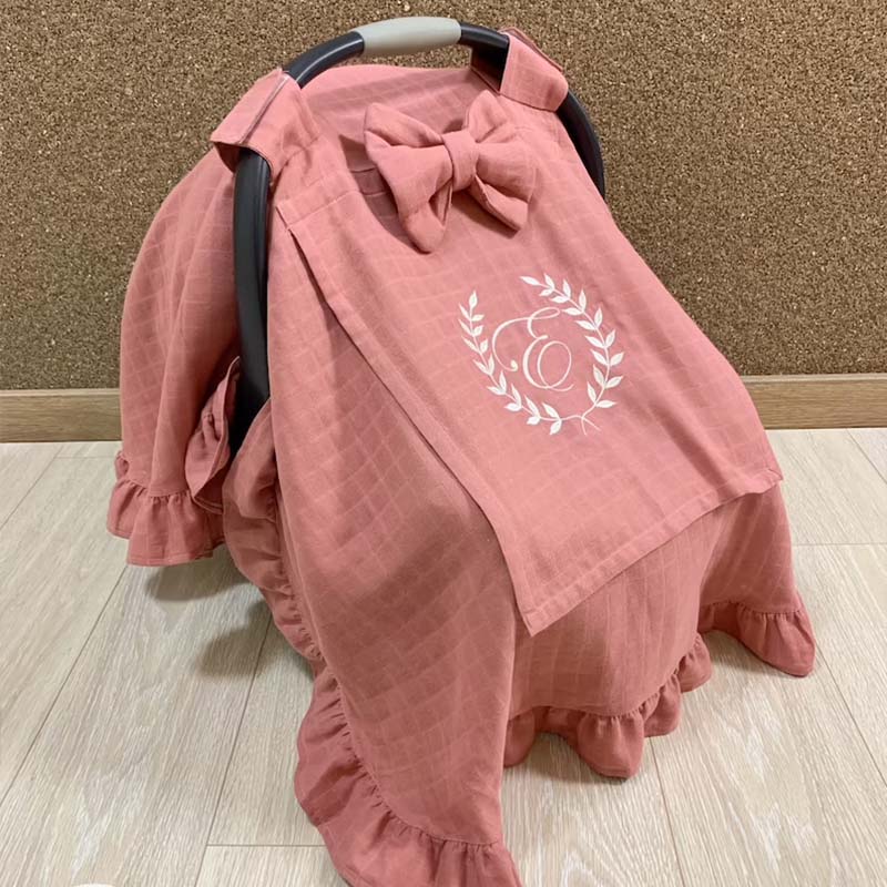 Personalized Baby Car seat Cover for Baby Peekaboo Mesh Window Cover