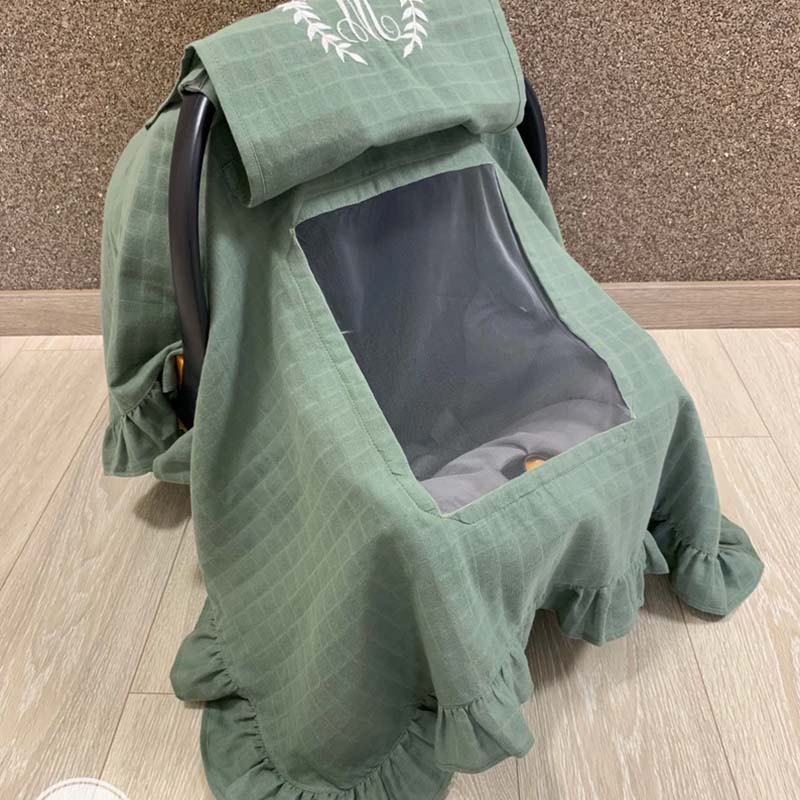Personalized Baby Car seat Cover for Baby Peekaboo Mesh Window Cover