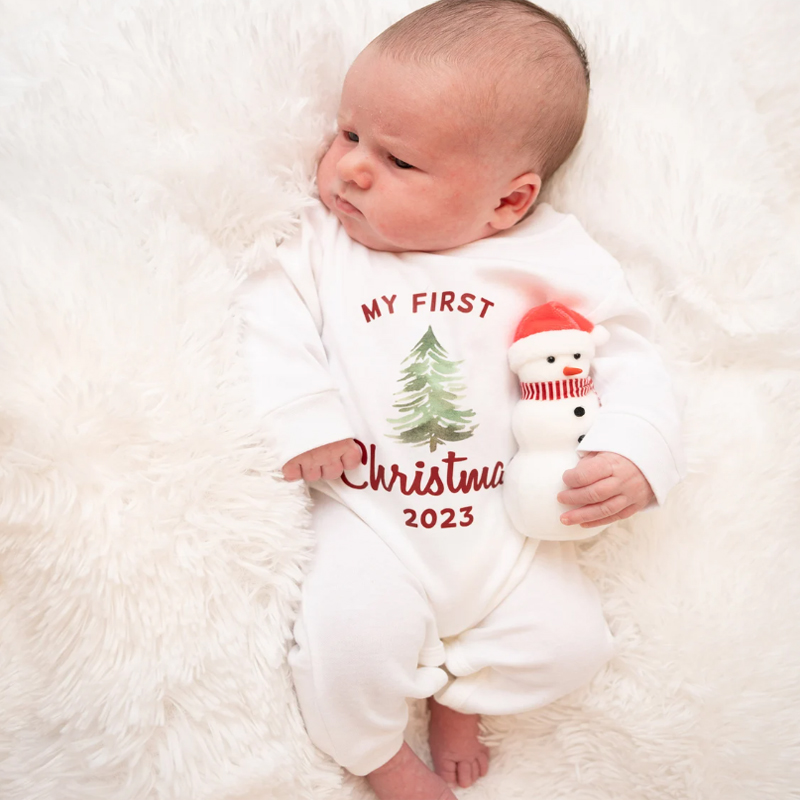 Baby 1st Christmas Outfit With Santa Hat