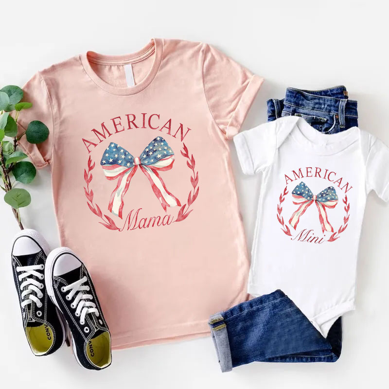 [Baby Bodysuit]American Independence Day Mama And Mini Onesie