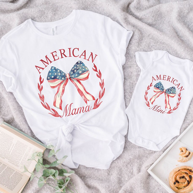 [Baby Bodysuit]American Independence Day Mama And Mini Onesie