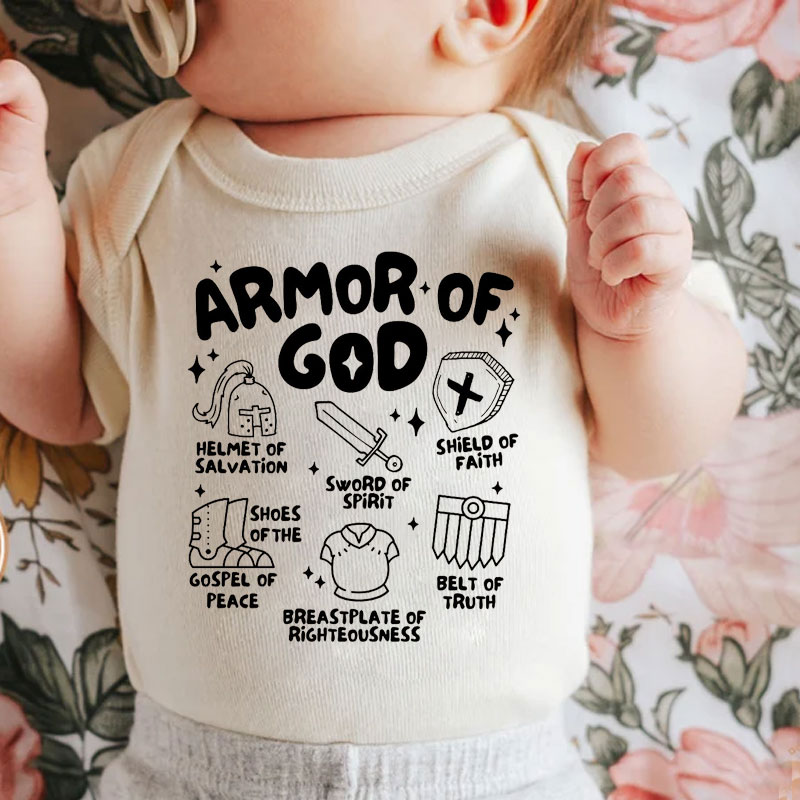 Armor of God Kids Bodysuit Christian Jesus Retro Bodysuit