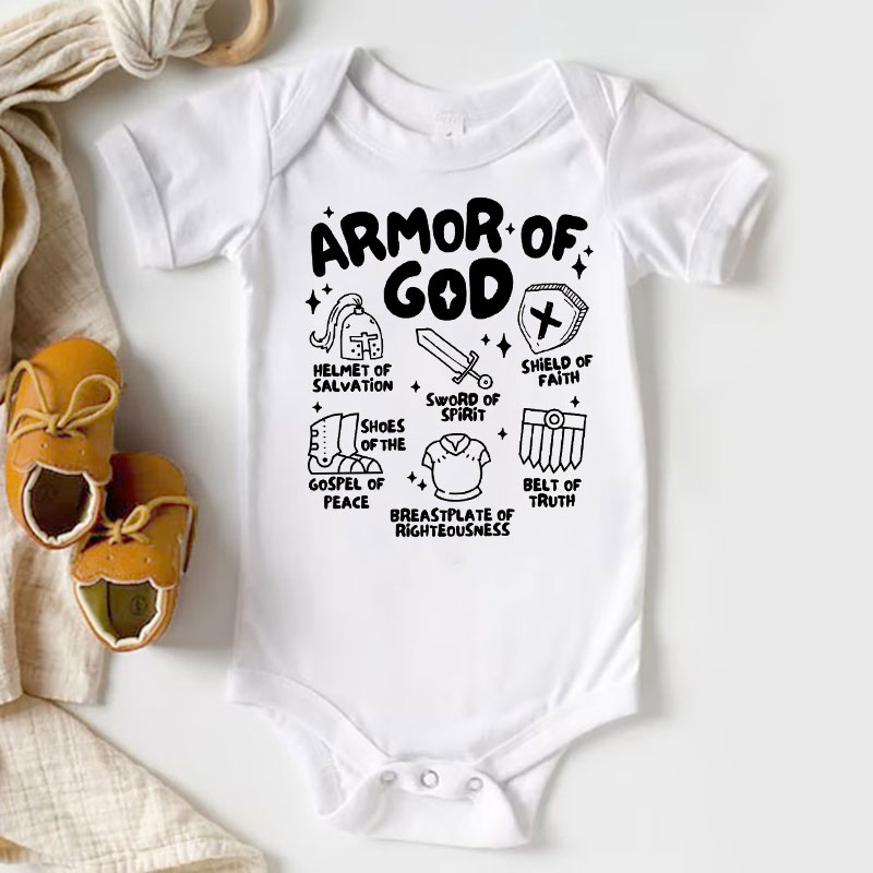Armor of God Kids Bodysuit Christian Jesus Retro Bodysuit