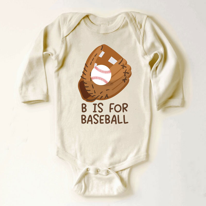 B Is For Baseball Baby Bodysuit