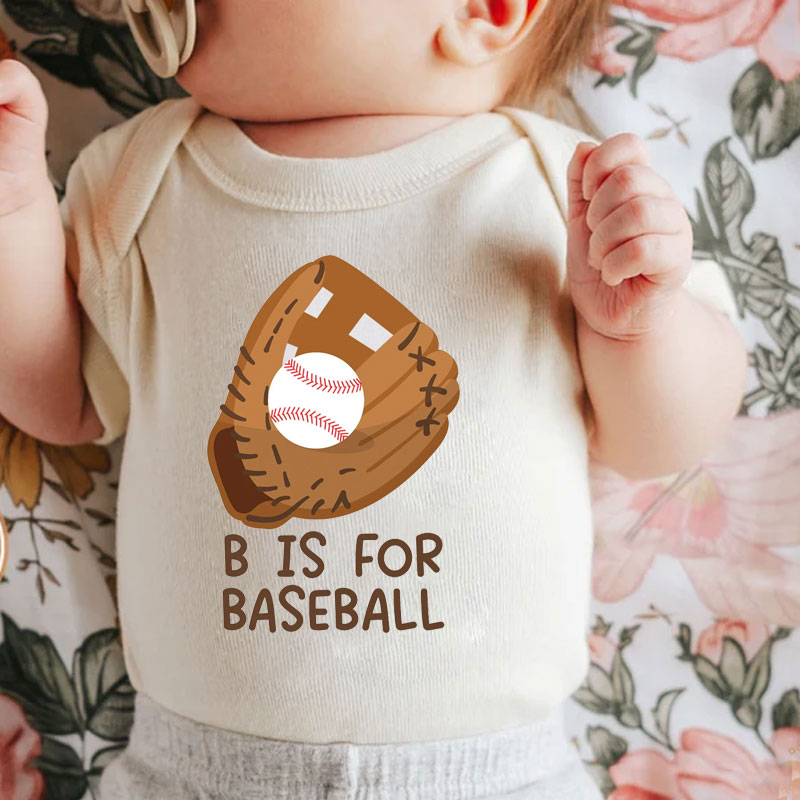 B Is For Baseball Baby Bodysuit