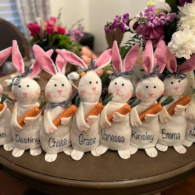 Personalized Beanie Bunny Toy, Spring Decor, Easter Decor