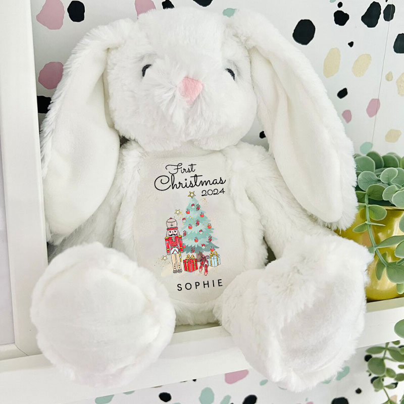 Baby 1st Christmas Personalised Soft Bunny Toy Gift