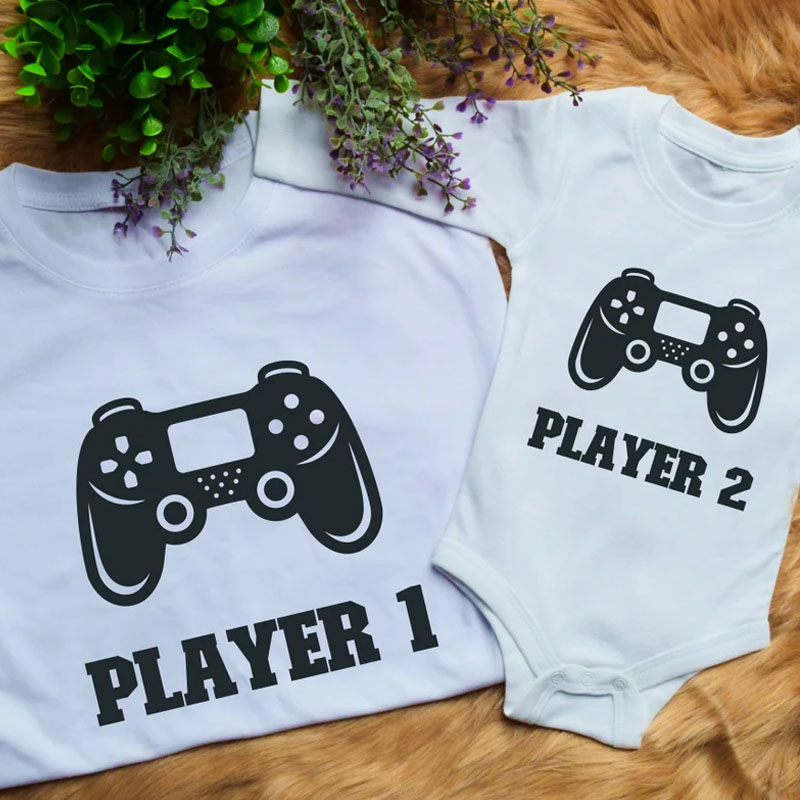 [Baby Bodysuit]Baby And Dad Partner Look Player Bodysuit