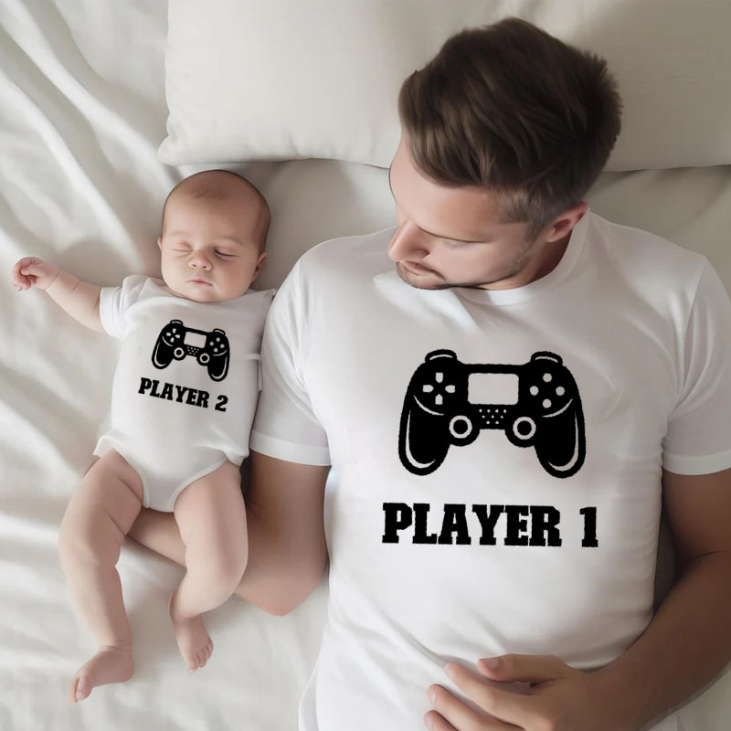 [Adult Tee]Baby And Dad Partner Look Player Shirt