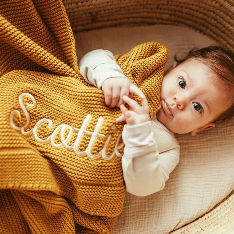 Baby Blanket Personalized Baby Toddler Knitted Blanket