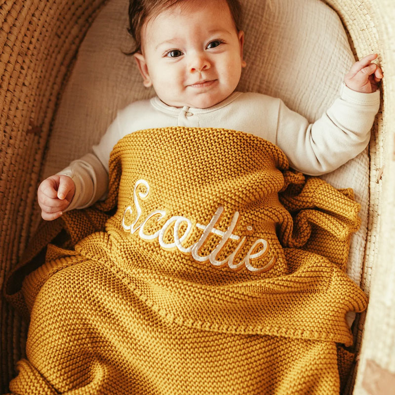 Baby Blanket Personalized Baby Toddler Knitted Blanket