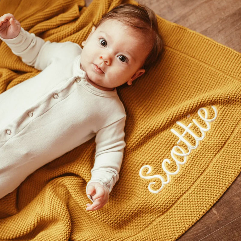 Baby Blanket Personalized Baby Toddler Knitted Blanket