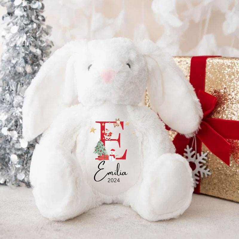 Baby Christmas Bunny Toy Gift Personalised Letter Name