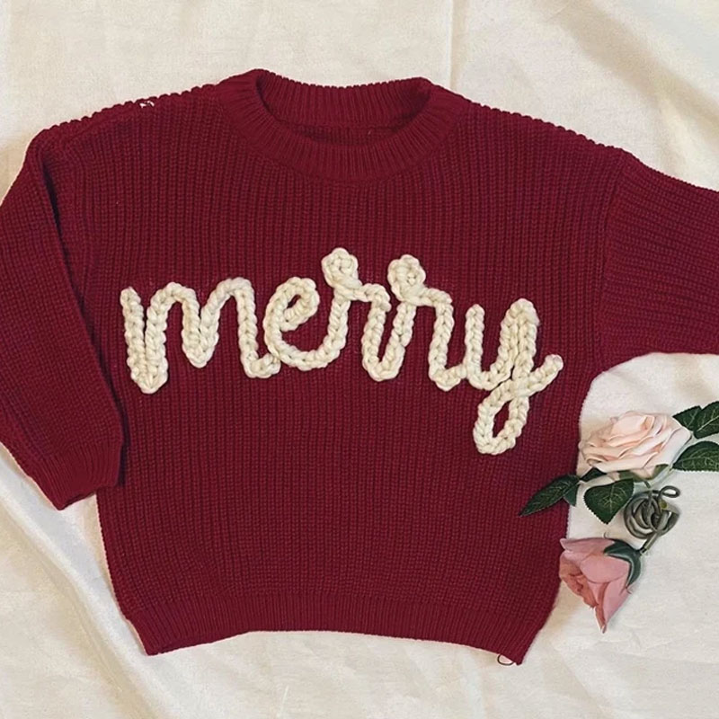 Baby Christmas Sweater Hand Embroidered Sweater