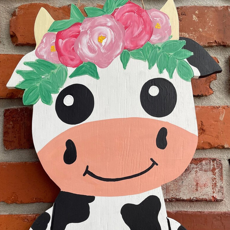 Baby Cow Hospital Door Hanger Baby Birth Announcement