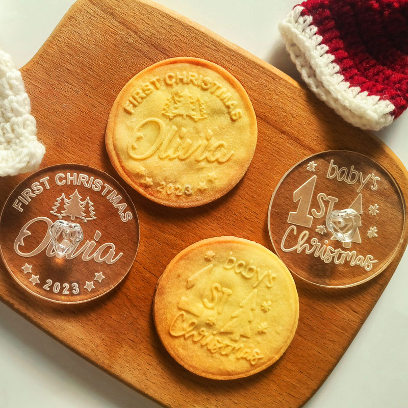 Baby First Christmas Gift Baby Name Cookie Stamp Cookie Cutter