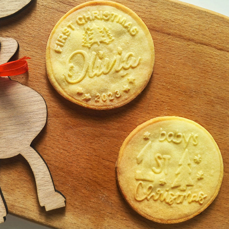 Baby First Christmas Gift Baby Name Cookie Stamp Cookie Cutter