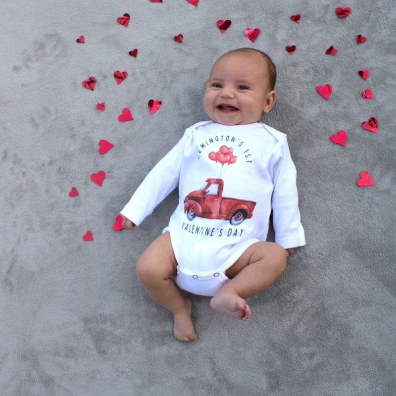 Baby First Valentines Day Outfit Baby Bodysuit