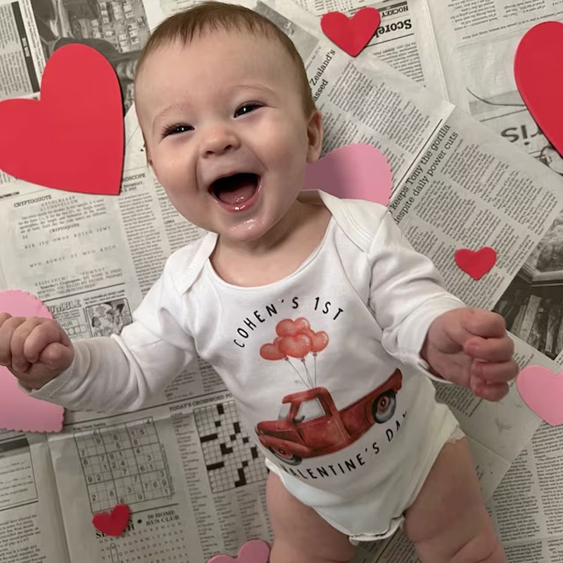Baby First Valentines Day Outfit Baby Bodysuit