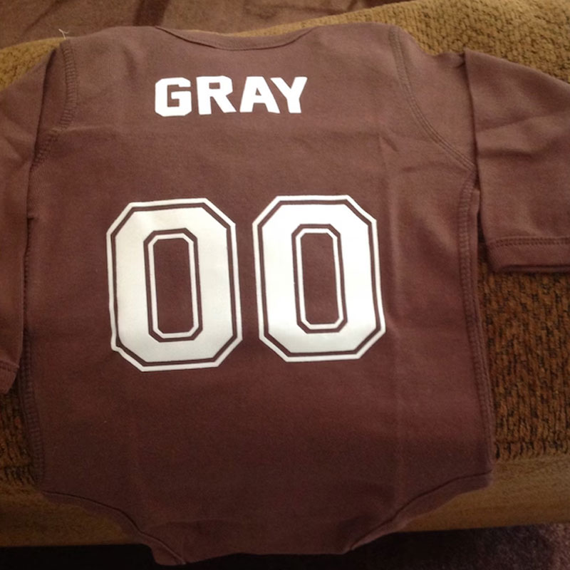 Baby Football Bodysuit Personalized with Name and Number