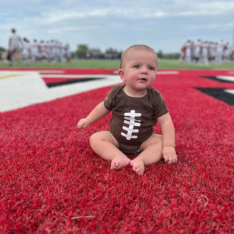 Baby Football Bodysuit Personalized with Name and Number