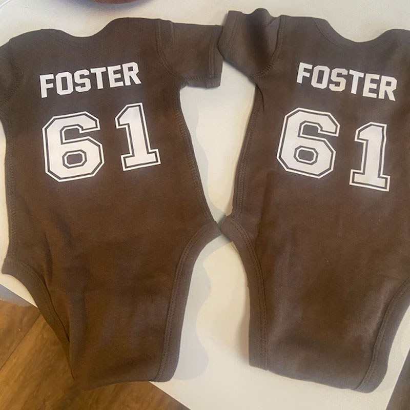 Baby Football Bodysuit Personalized with Name and Number