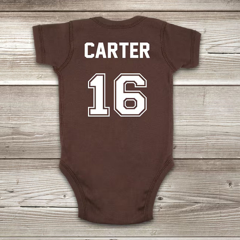 Baby Football Bodysuit Personalized with Name and Number