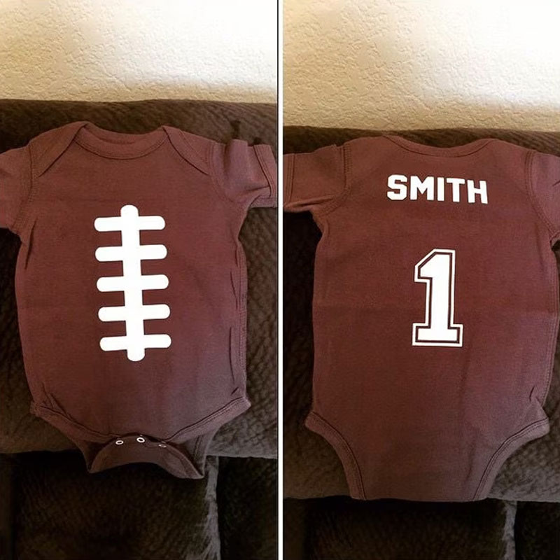Baby Football Bodysuit Personalized with Name and Number