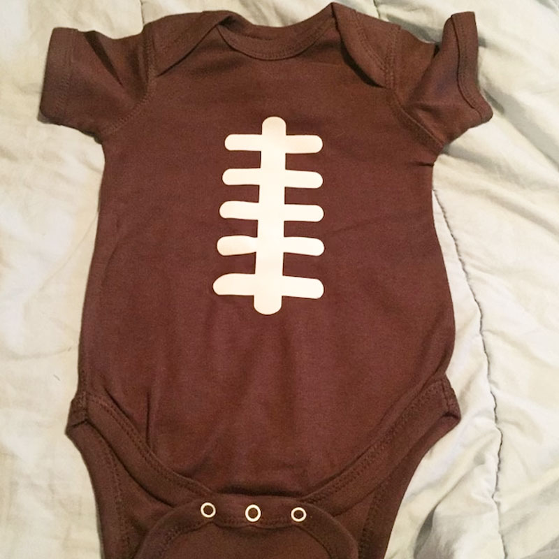 Baby Football Bodysuit Personalized with Name and Number