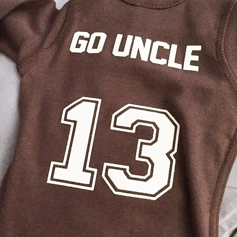 Baby Football Bodysuit Personalized with Name and Number