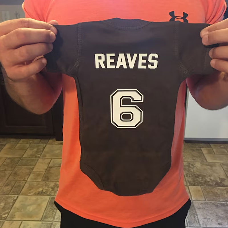 Baby Football Bodysuit Personalized with Name and Number